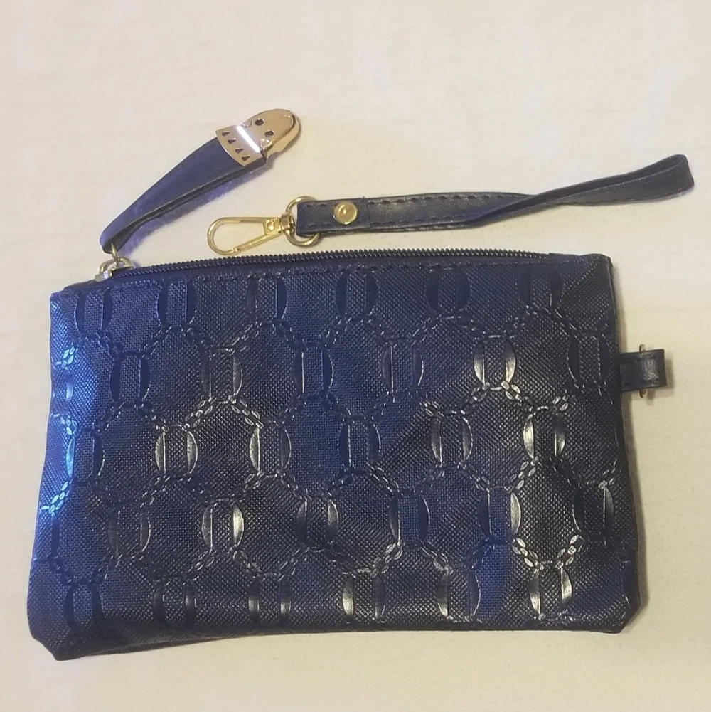Dark blue textured clutch - Picture 2 of 4